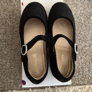 Black little girl dress shoes / flats size 12